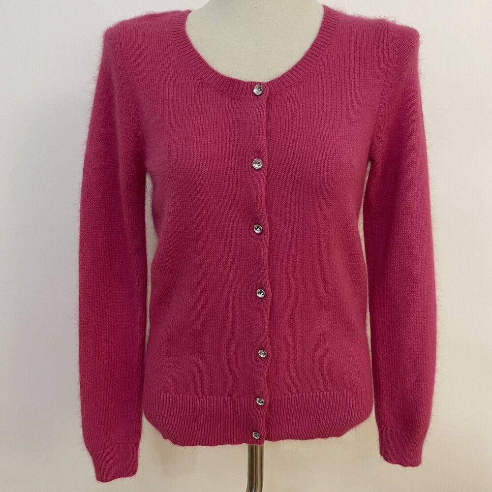 Apt. 9 Cardigan Sweater Medium Pink Angora Rabbit Hair NWOT